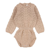 Baby Girl Knit Romper-Dusty Pink