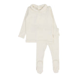 Fine Pointelle Collar Set - Cream Peter Pan