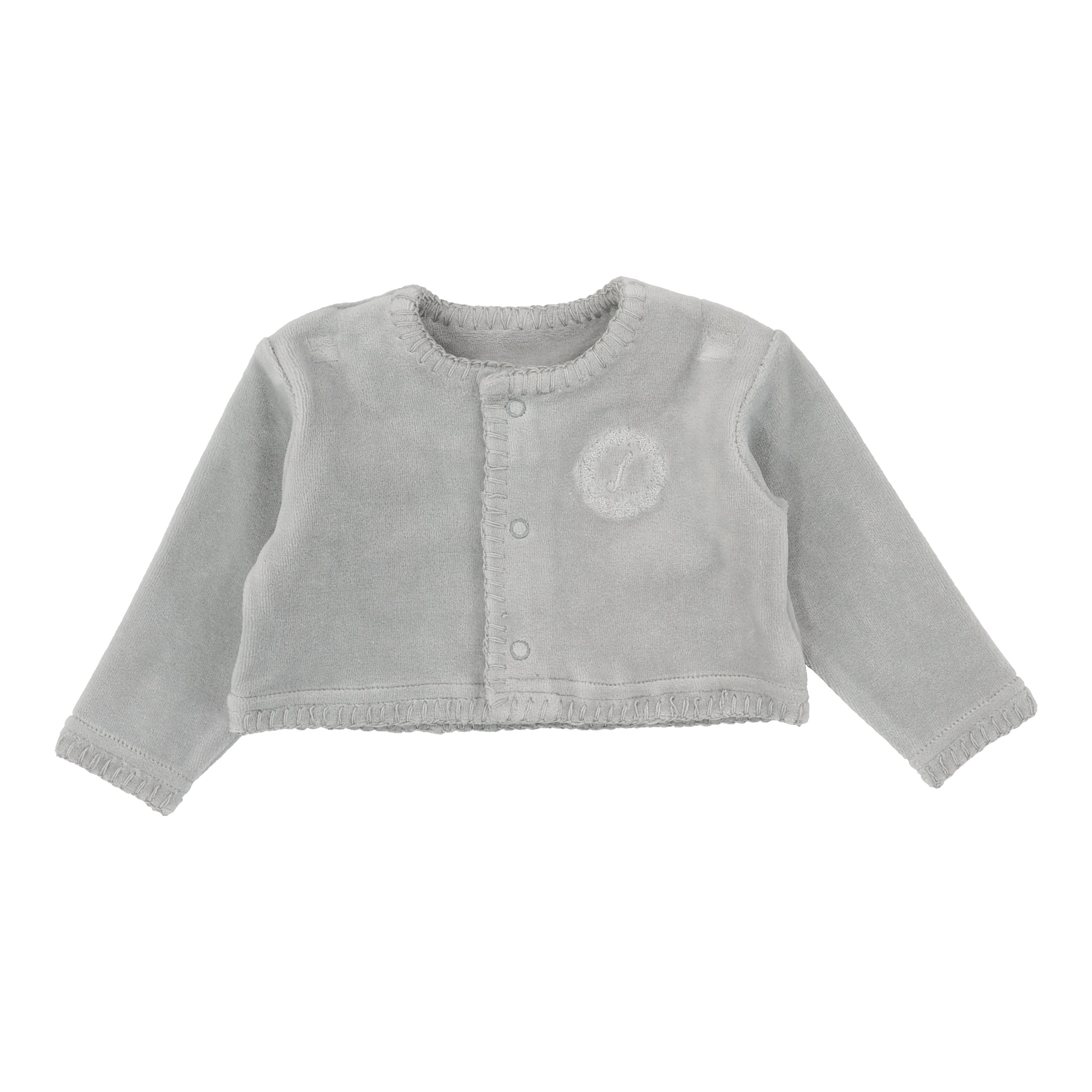 Velour Cardi - Dusty Blue