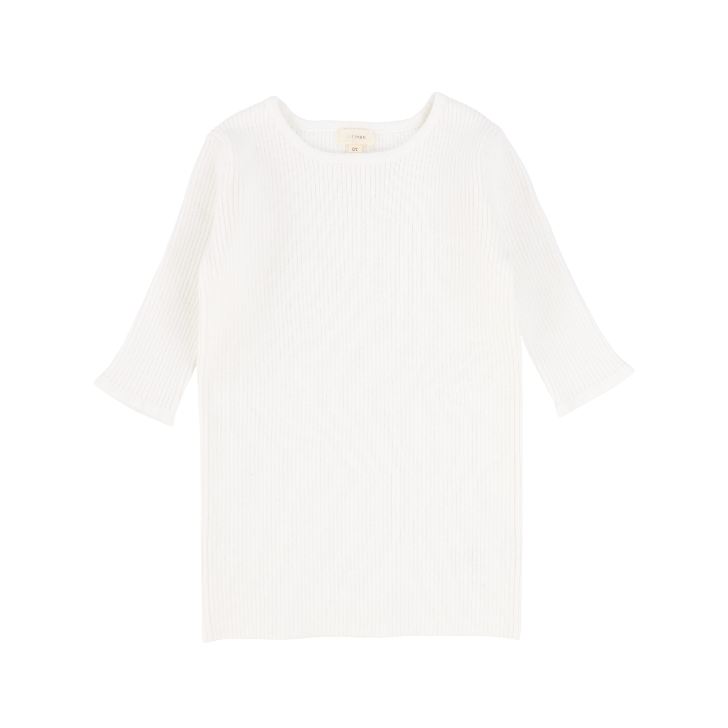 Basic Knit Three Quarter Sleeve Crewneck Sweater