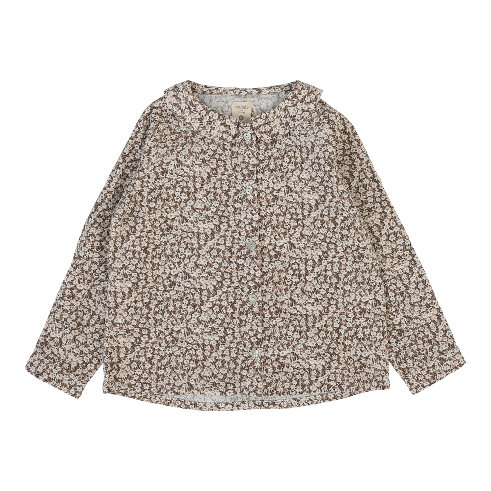 Daisy Floral Blouse-Dusty Pink