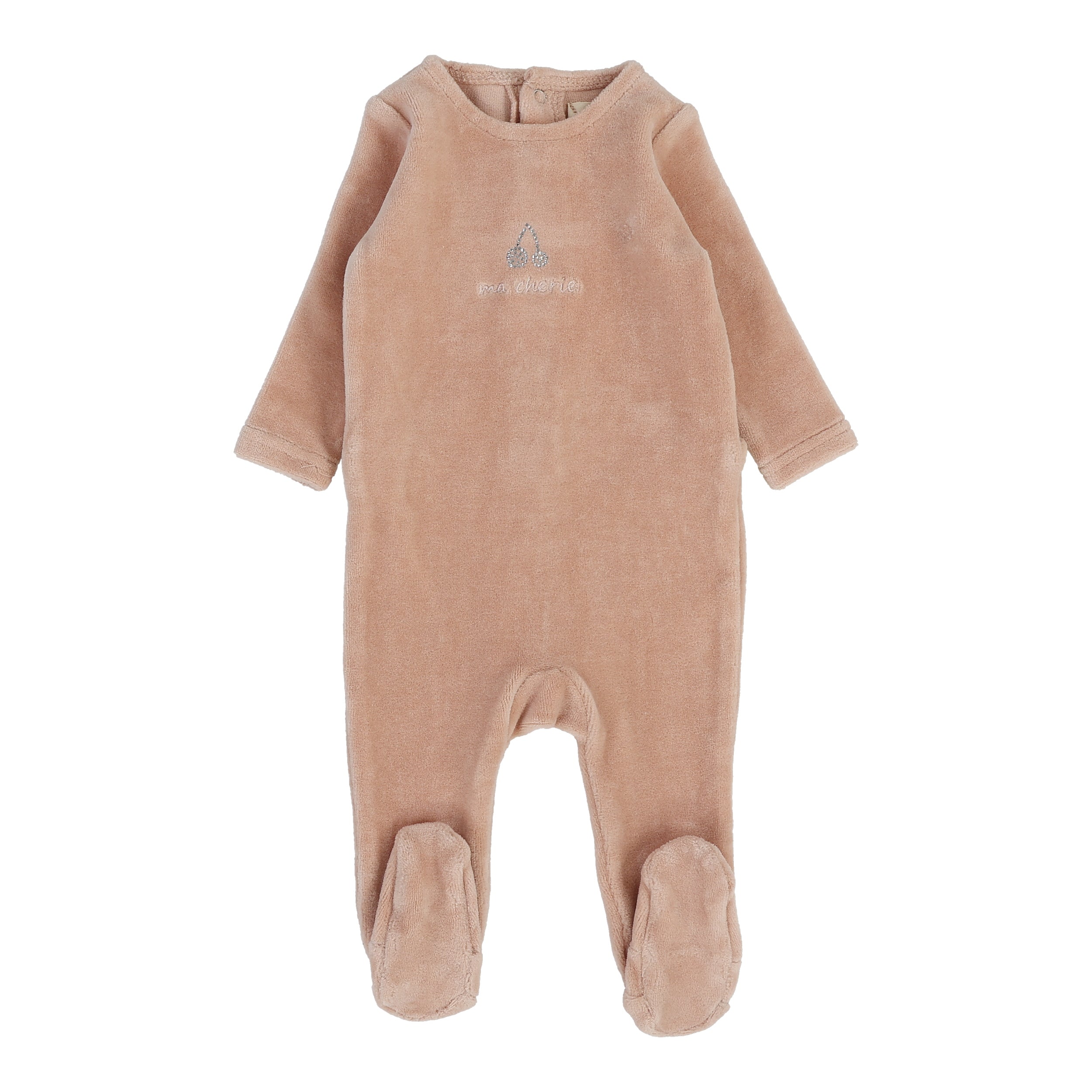 Velour Classic Footie-Dusty Pink