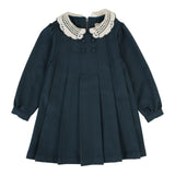 Crochet Collar Dress-Slate