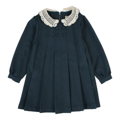 Crochet Collar Dress-Slate