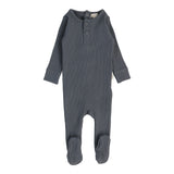 Ribbed Henley Footie-Slate