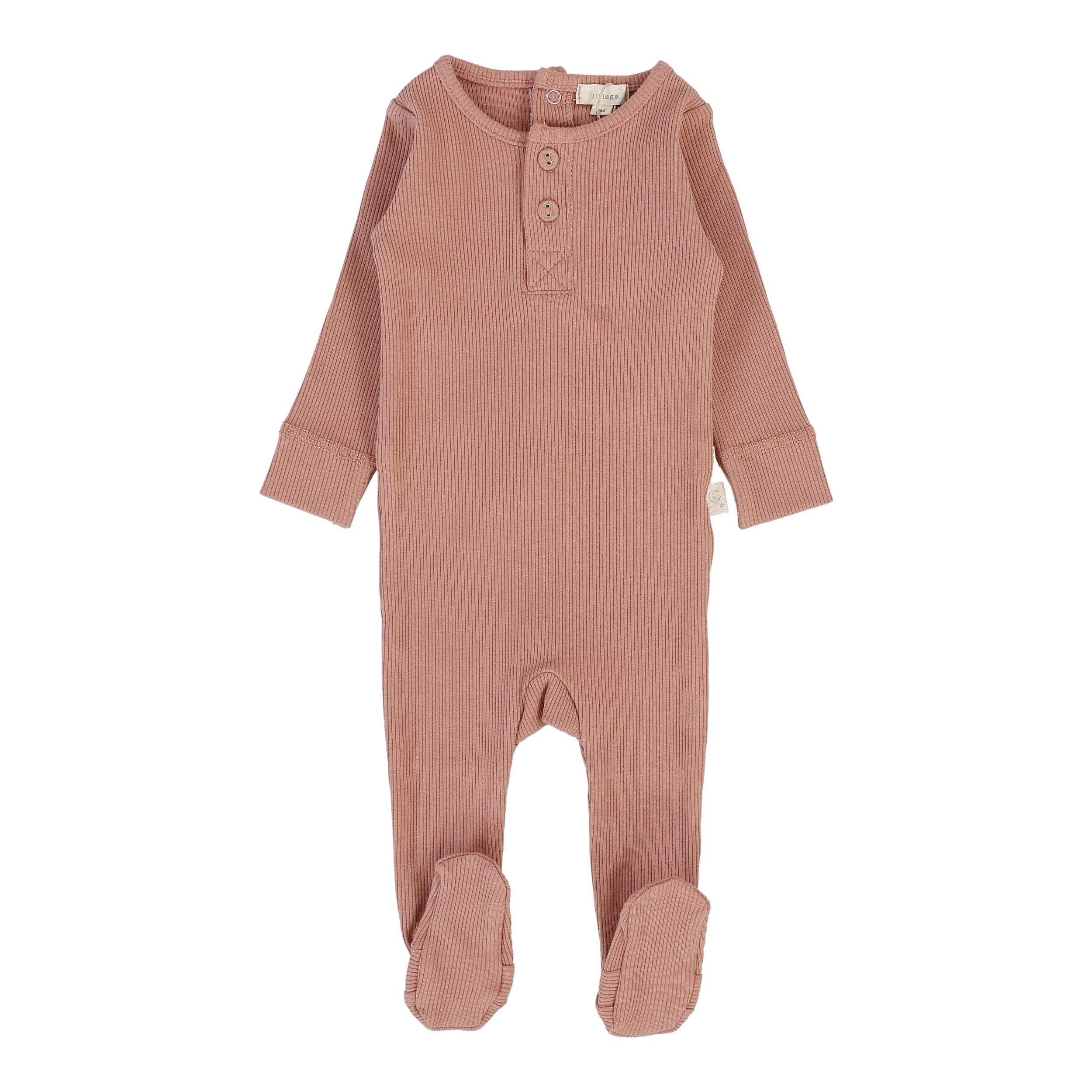 Ribbed Henley Footie-Berry