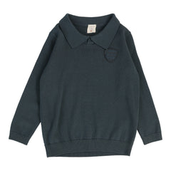 Knit Polo-Slate