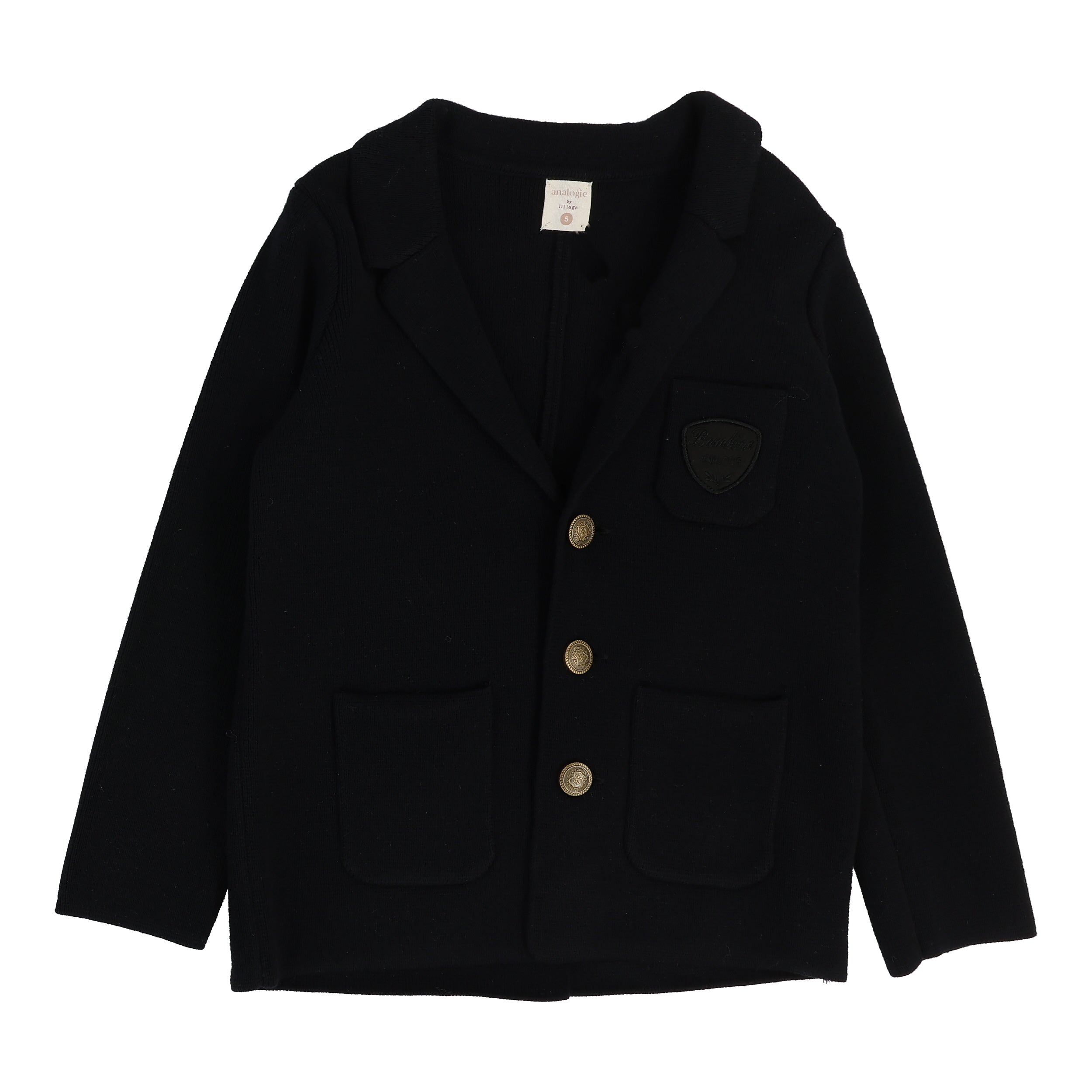 Crest Knit Blazer-Black