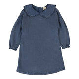 Wash Sweatshirt Dress-Blue Wash