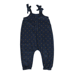 Vintage Floral Corduroy Overalls-Off Blue