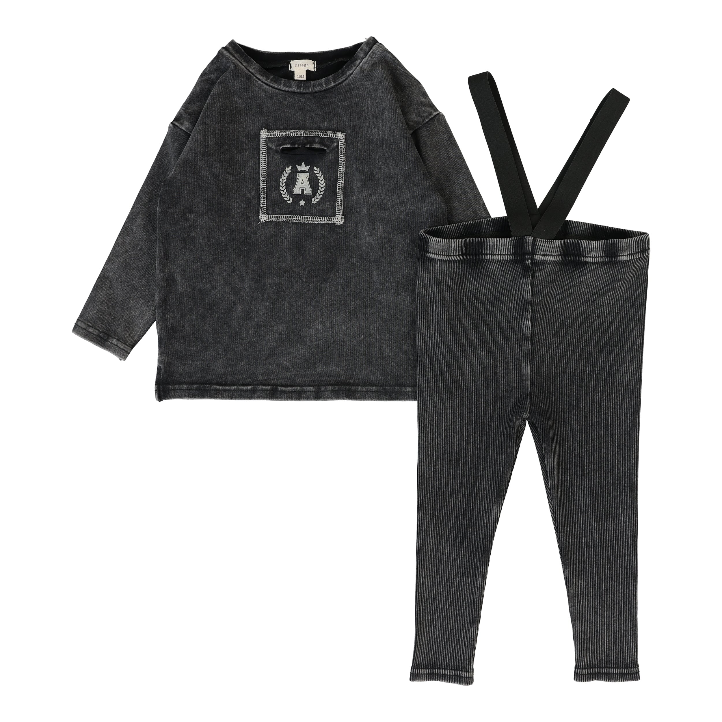 Boys Pocket Tee Set-Black Wash