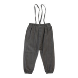 Bubble Suspender Pants-Grey Wash