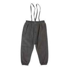 Bubble Suspender Pants-Grey Wash
