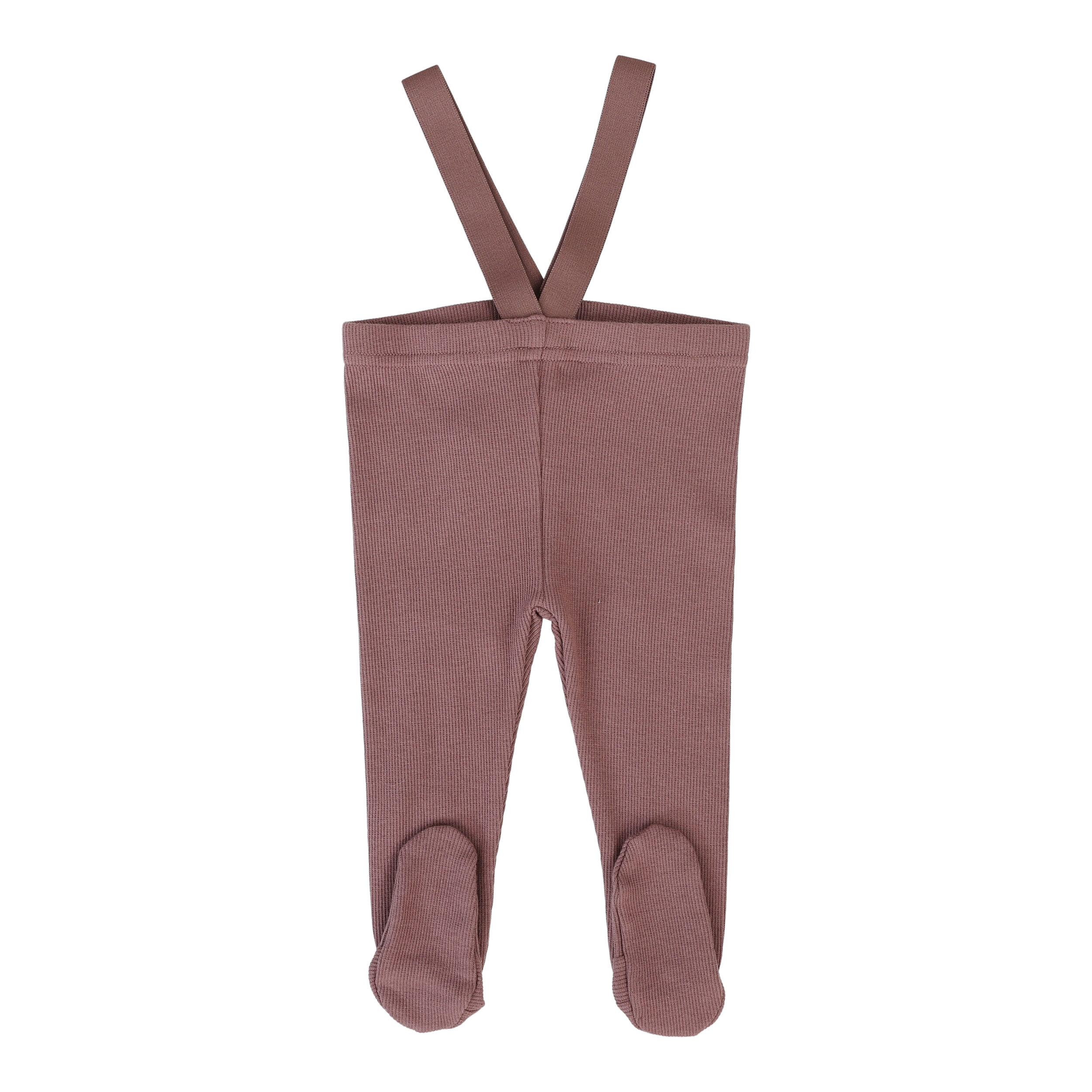 Footed Suspender Leggings-Rose