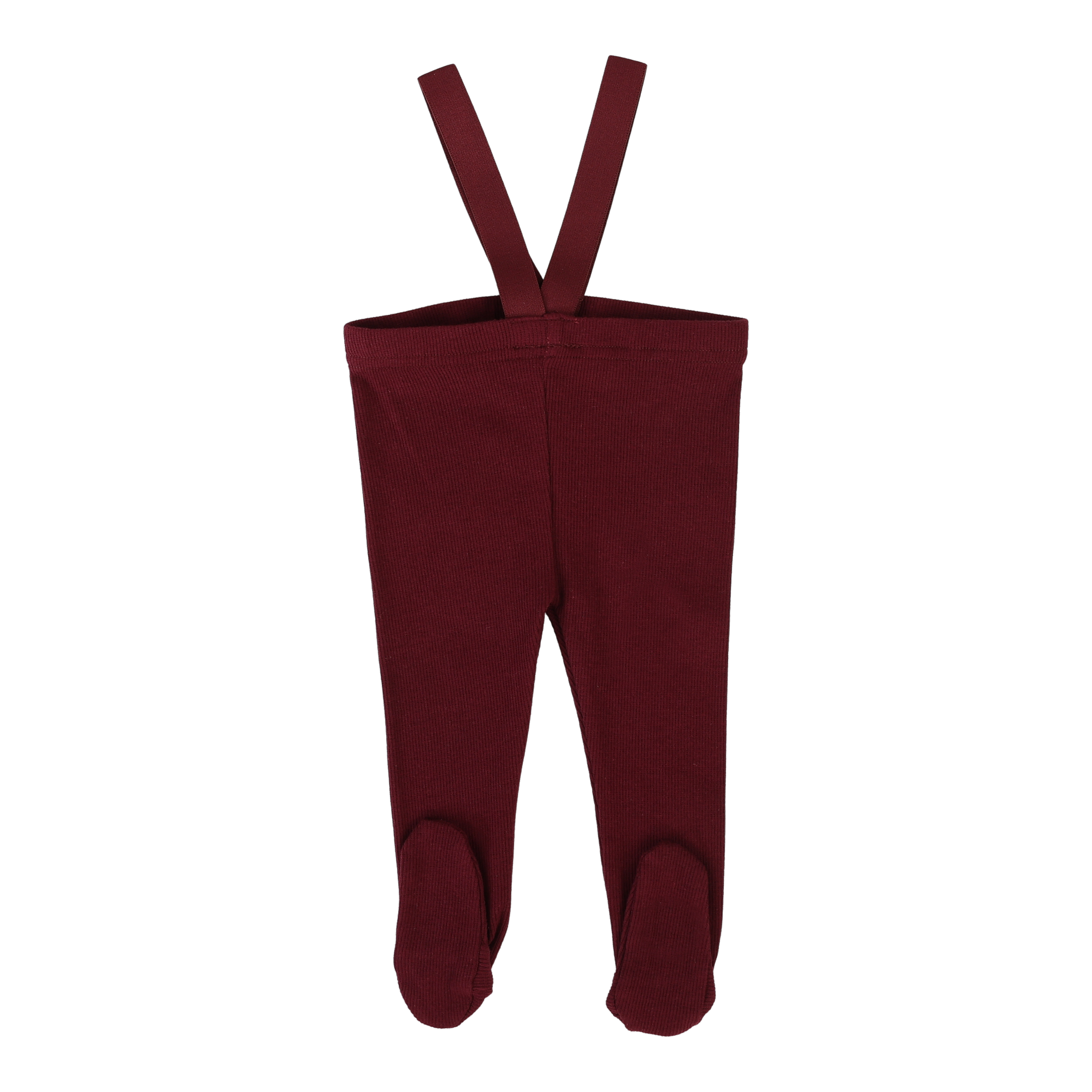Footed Suspender Leggings-Wine