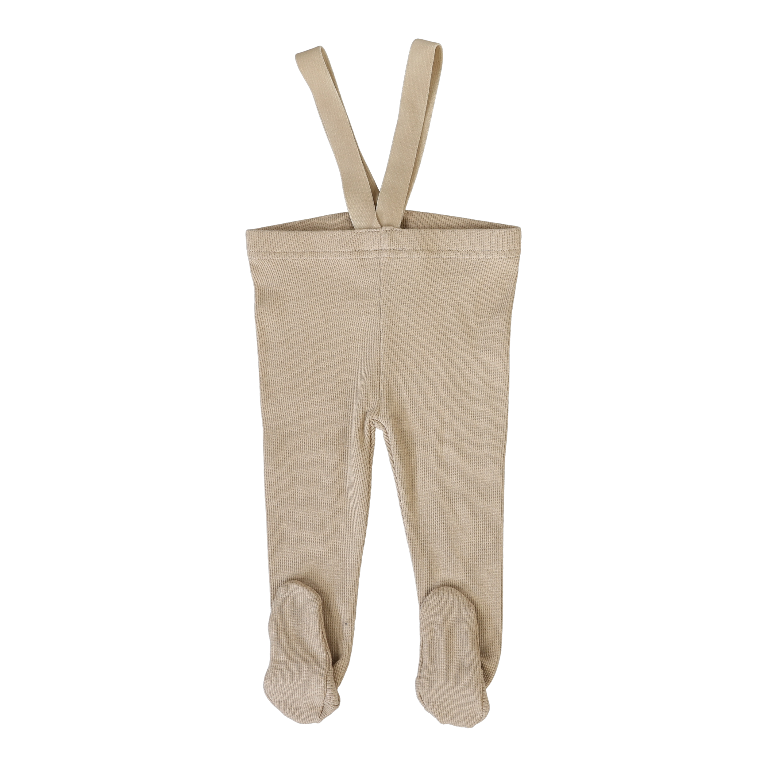 Footed Suspender Leggings-Oat