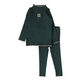 Girls Funnel Neck Set-Green
