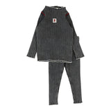 Girls Funnel Neck Set-Black Wash