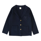 Crest Knit Blazer-Navy