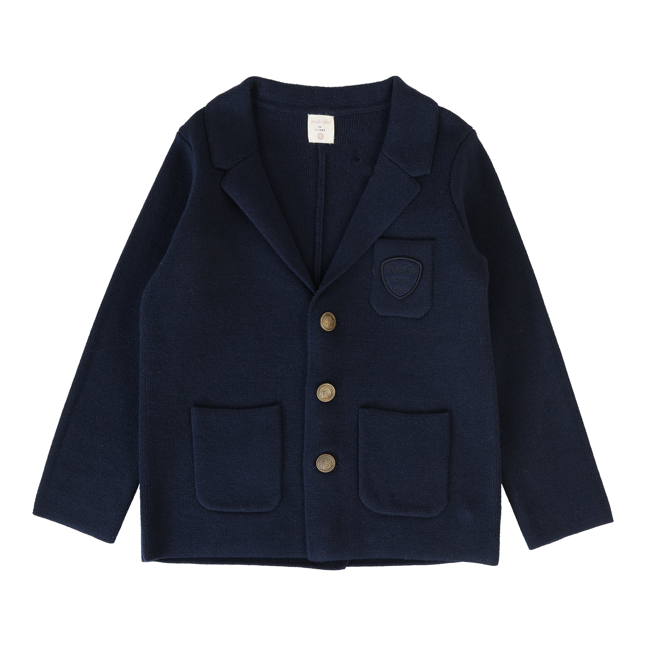Crest Knit Blazer-Navy