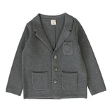 Crest Knit Blazer-Mid Grey