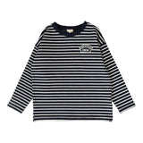 Striped Tee-Navy/Cream