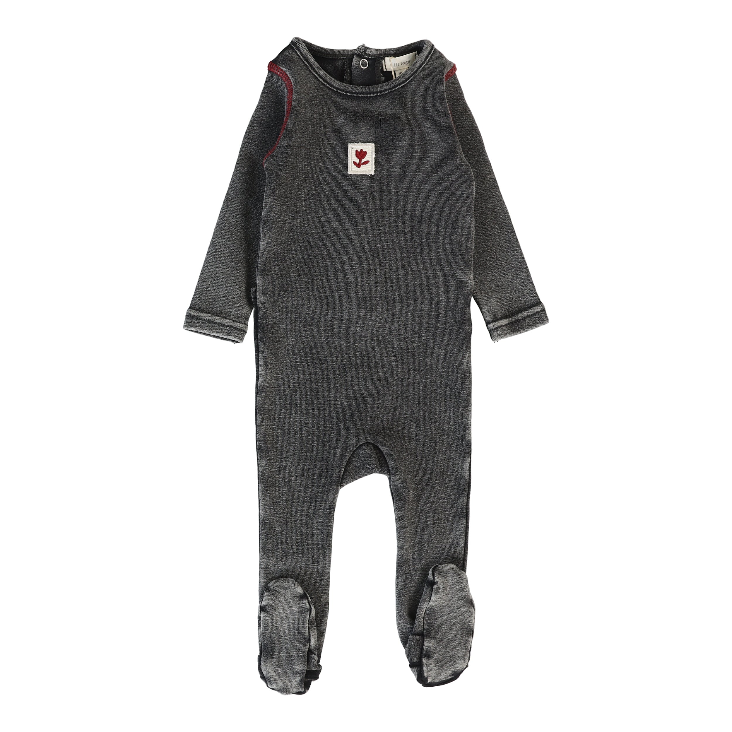 Contrast Footie-Black Wash Girl