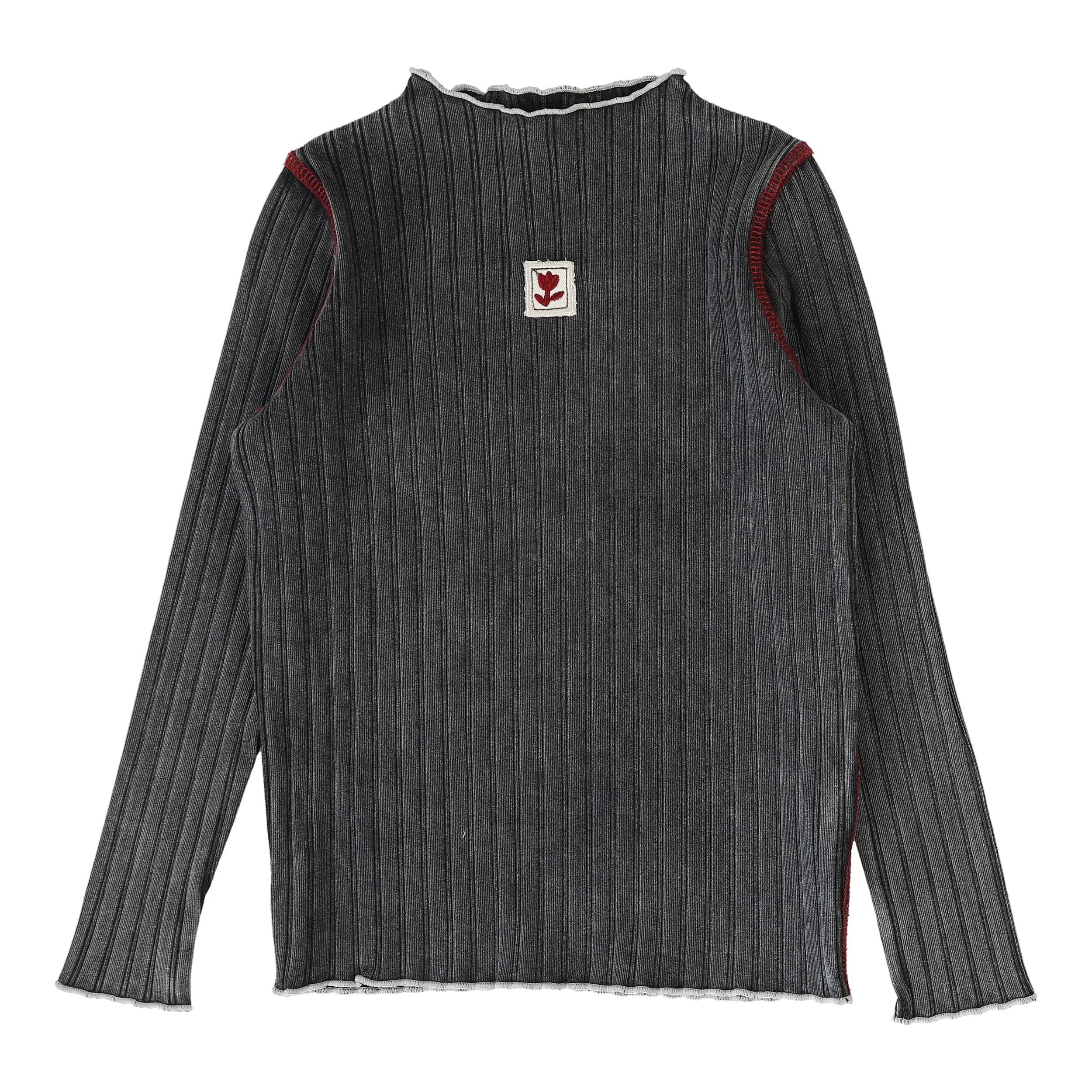 Contrast Funnel Neck-Black Wash