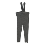 Knit Long Suspender Leggings-Mid Grey