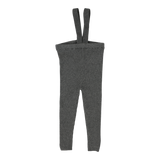 Knit Long Suspender Leggings-Mid Grey