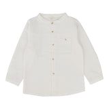 Mandarin Collar Shabbos Shirt-Winter White