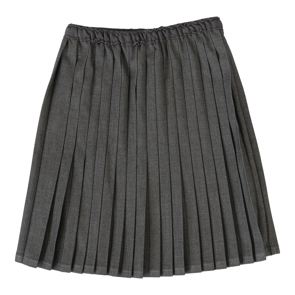Knife Pleated Skirt-Mid Grey