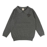 Knit Polo-Mid Grey