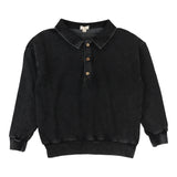 Sweatshirt Polo-Black Wash