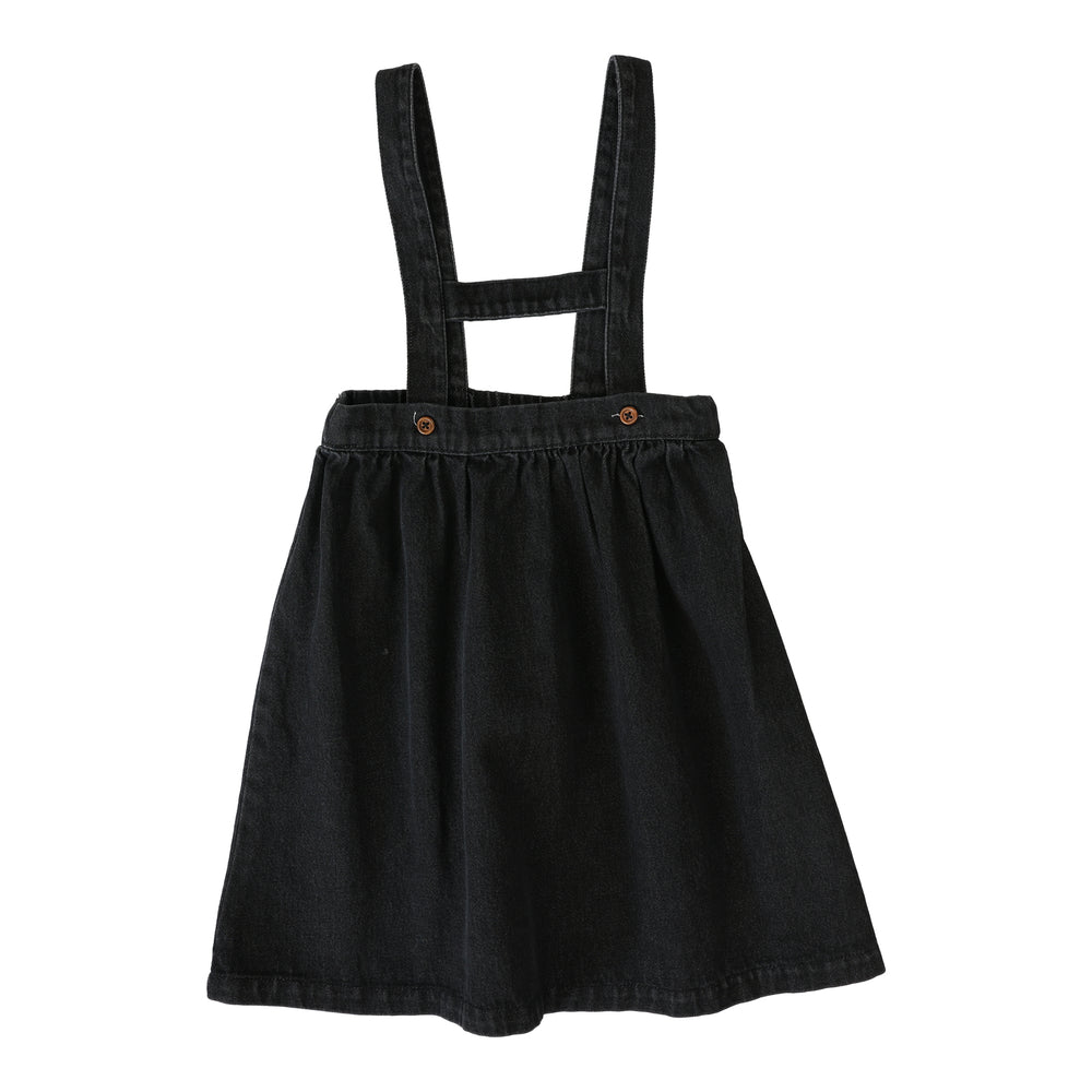 Strap Denim Jumper-Black Denim