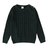 Cable Knit Sweater-Hunter Green