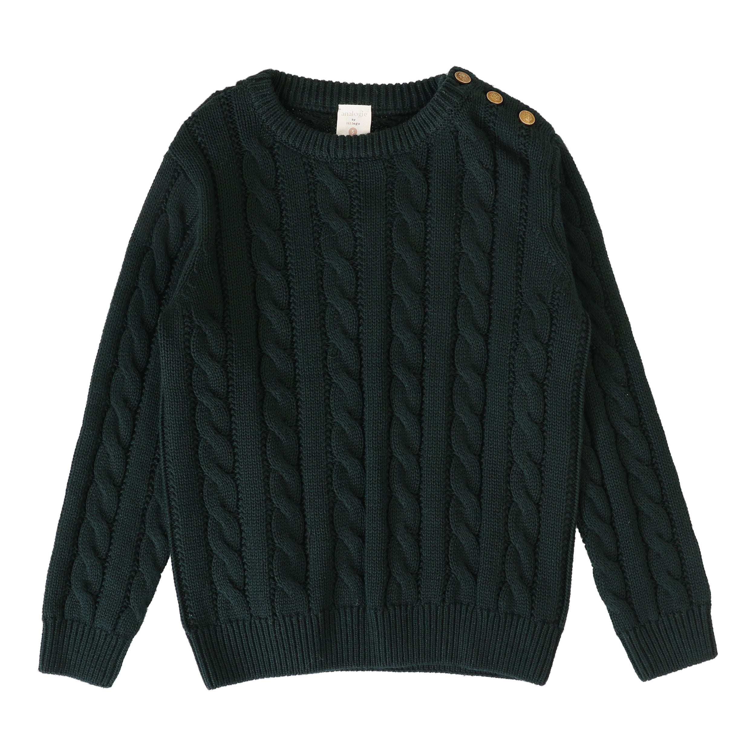 Cable Knit Sweater-Hunter Green