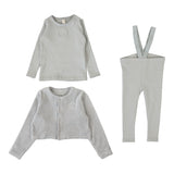 Velour Cardi Lounge Set  - Dusty Blue