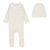 Dotted Footie Set - Cream/Blue