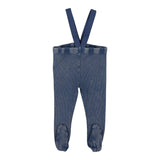 Footed Suspender Leggings - Blue Wash