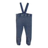 Footed Suspender Leggings - Blue Wash