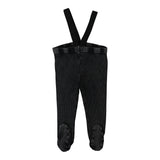 Footed Suspender Leggings - Black Wash