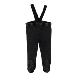 Footed Suspender Leggings - Black Wash