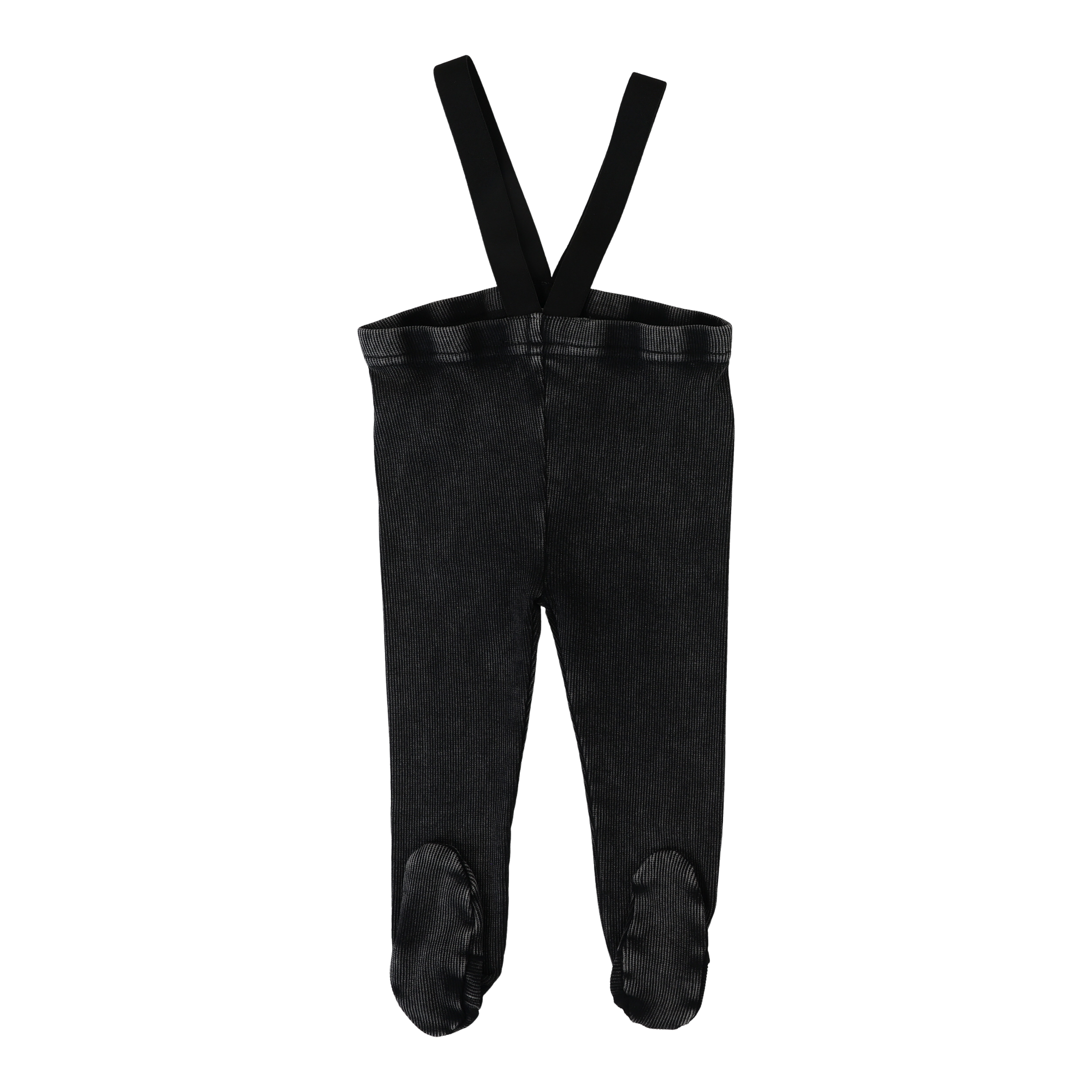 Footed Suspender Leggings - Black Wash