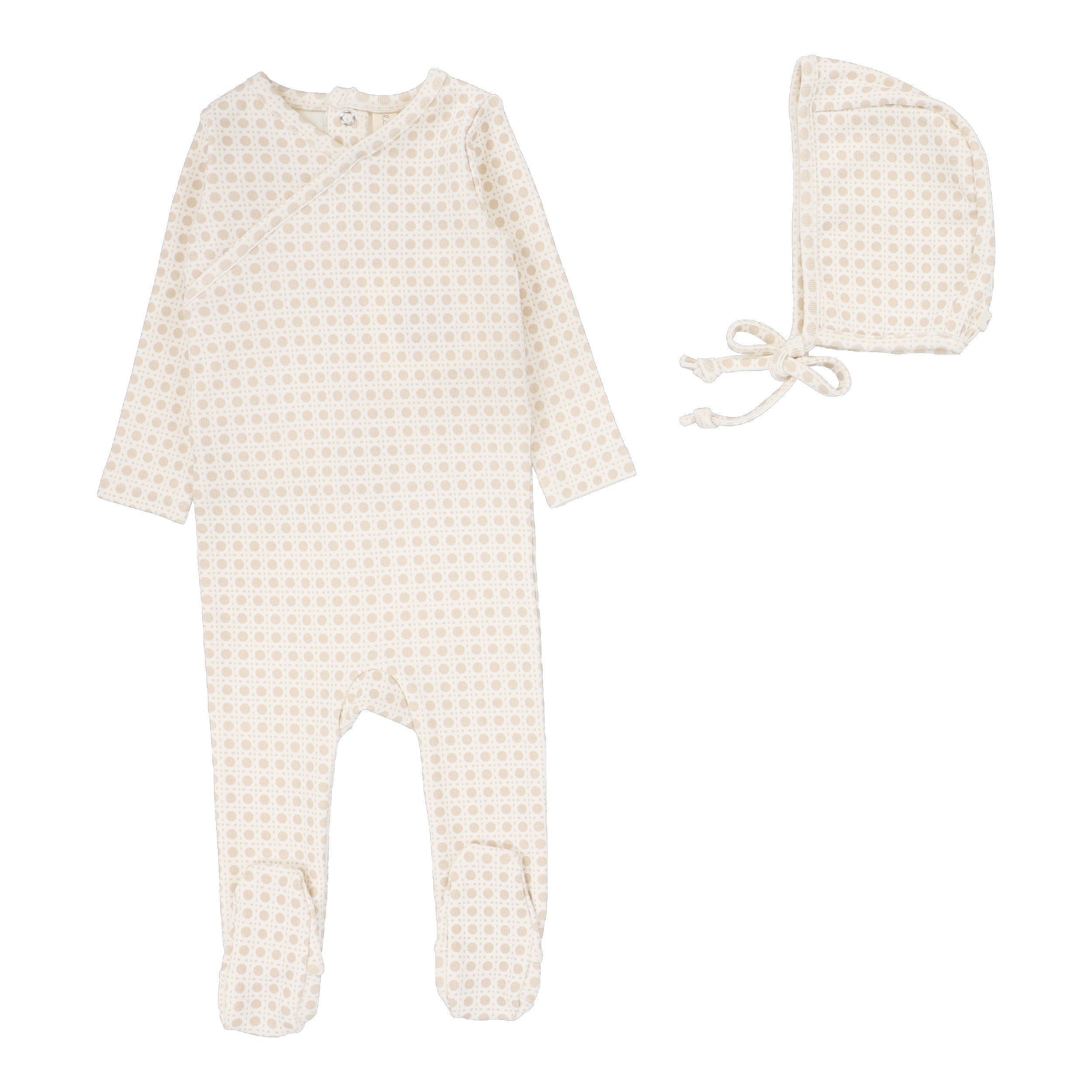 Woven Print Footie Set - Oat