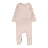 Pointelle Emblem Footie - Soft Pink