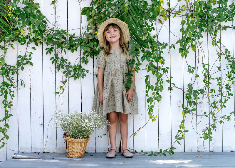 Eyelet Short Sleeve Dress