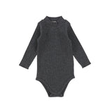 Ribbed Mockneck Onesie - Heather Grey