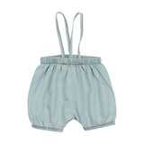 Bubble Suspender Shorts - Chambray