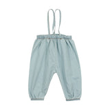 Denim Bubble Suspender Pants - Chambray